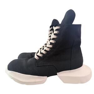 Rick Owens DRKSHDW Black Canvas High-Top Ramones